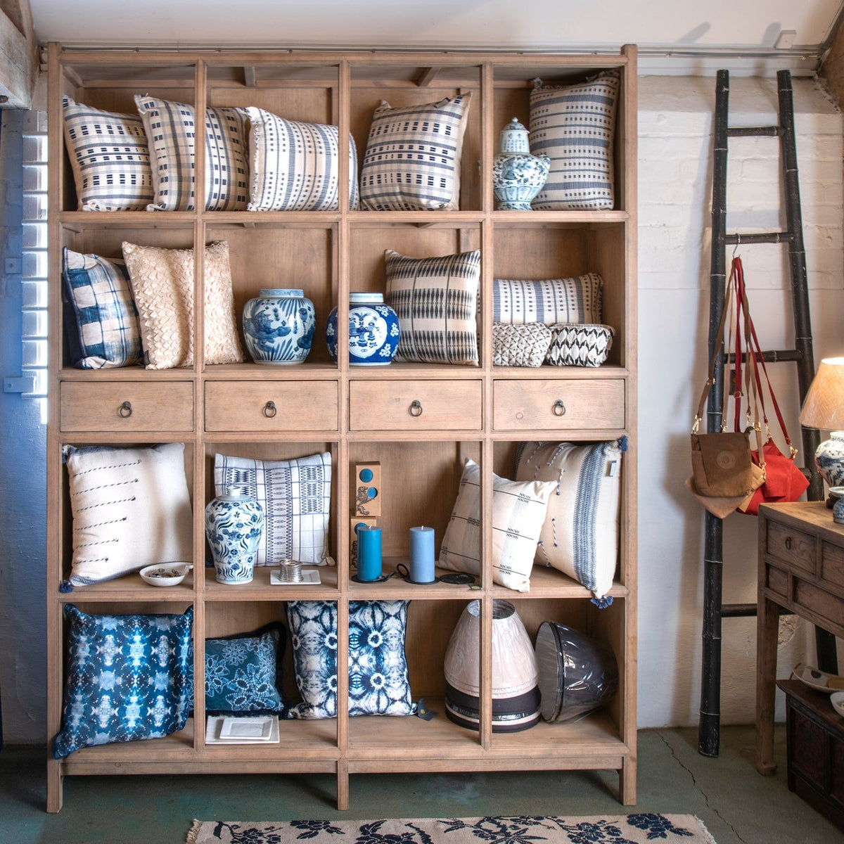 Bleached Shelving Unit Made From Old Pine
