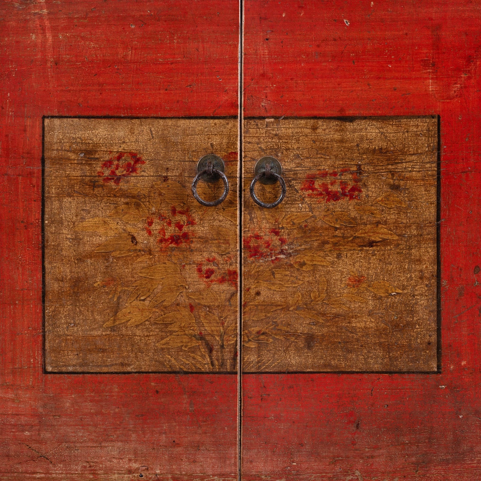 Painted Mongolian Grain Store Sideboard - 19th Century