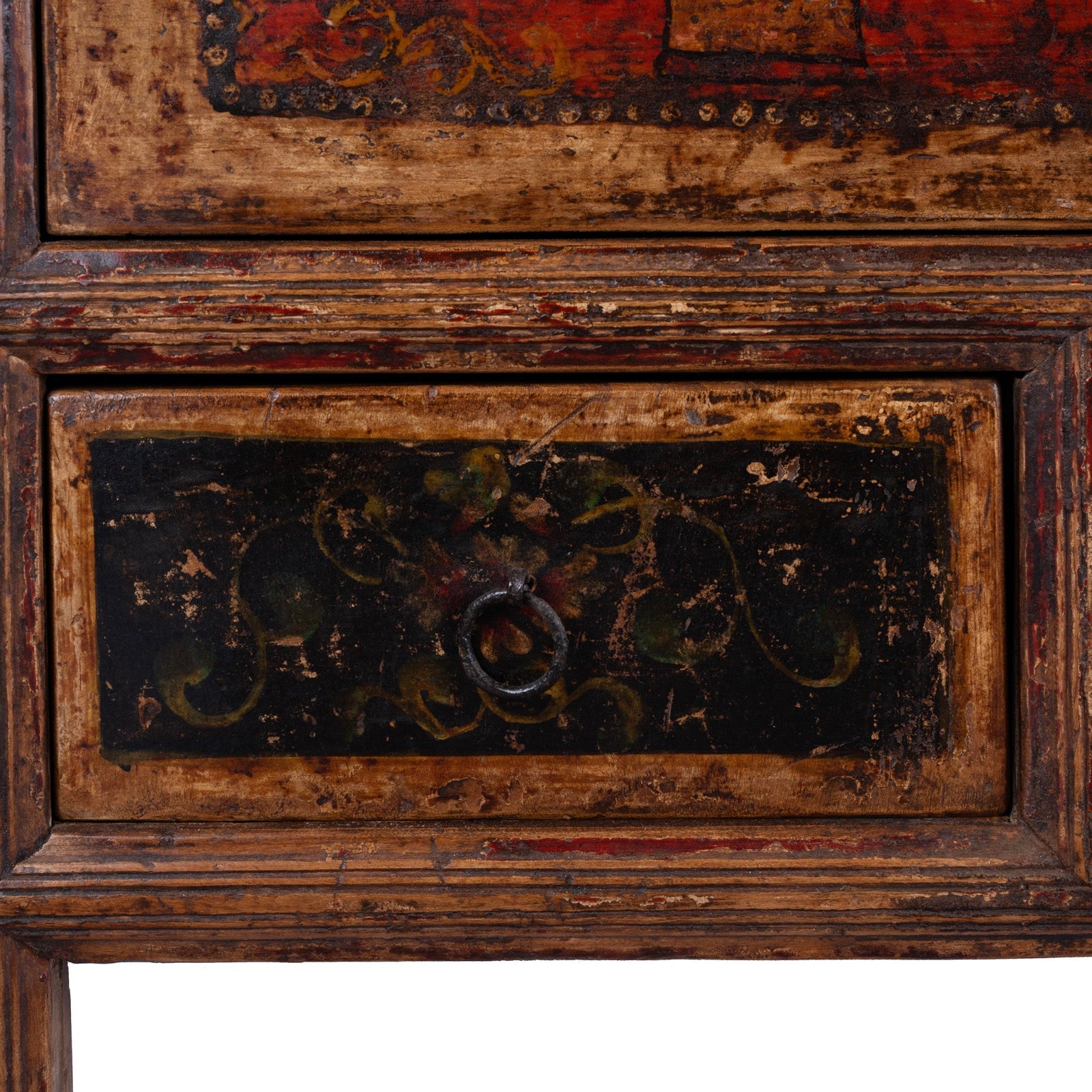 Painted 3 Drawer Sideboard From Mongolia - 19th Century