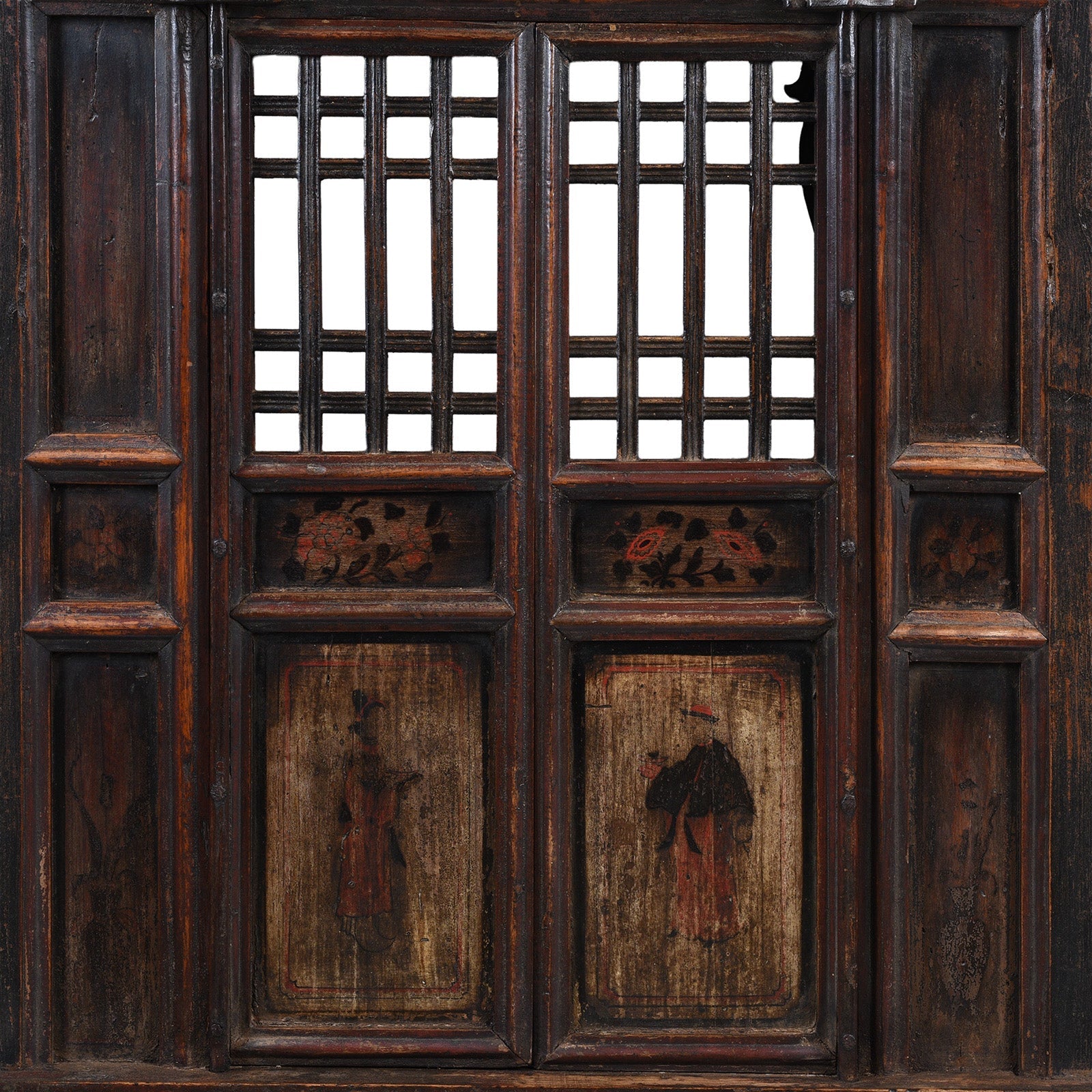 Chinese Painted lattice Window From Shanxi - 19th Century