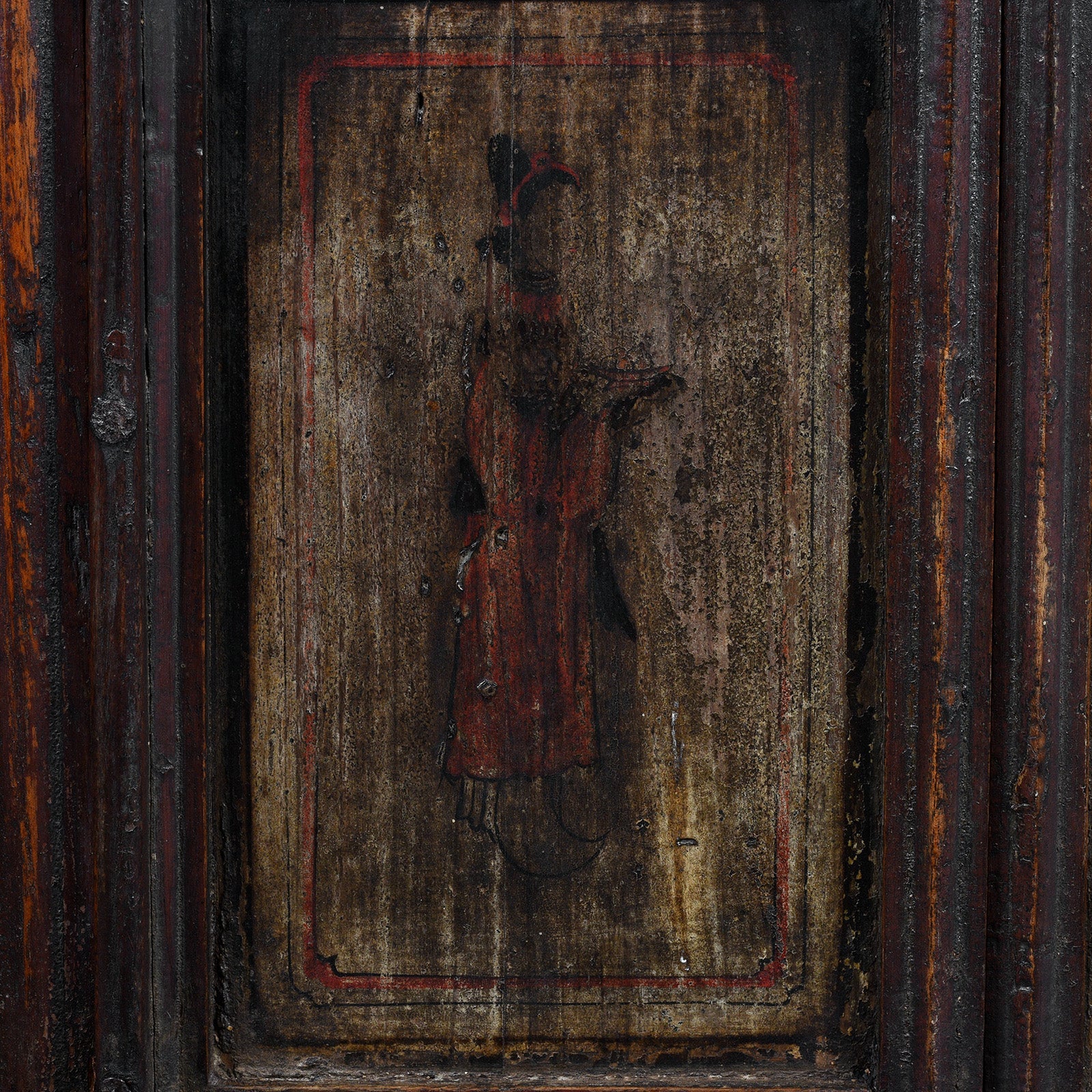 Chinese Painted lattice Window From Shanxi - 19th Century