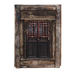Chinese Painted lattice Window From Shanxi - 19th Century