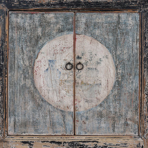 Painted Elm 6 Door Sideboard From Shanxi / Mongolia - Late 19th Century