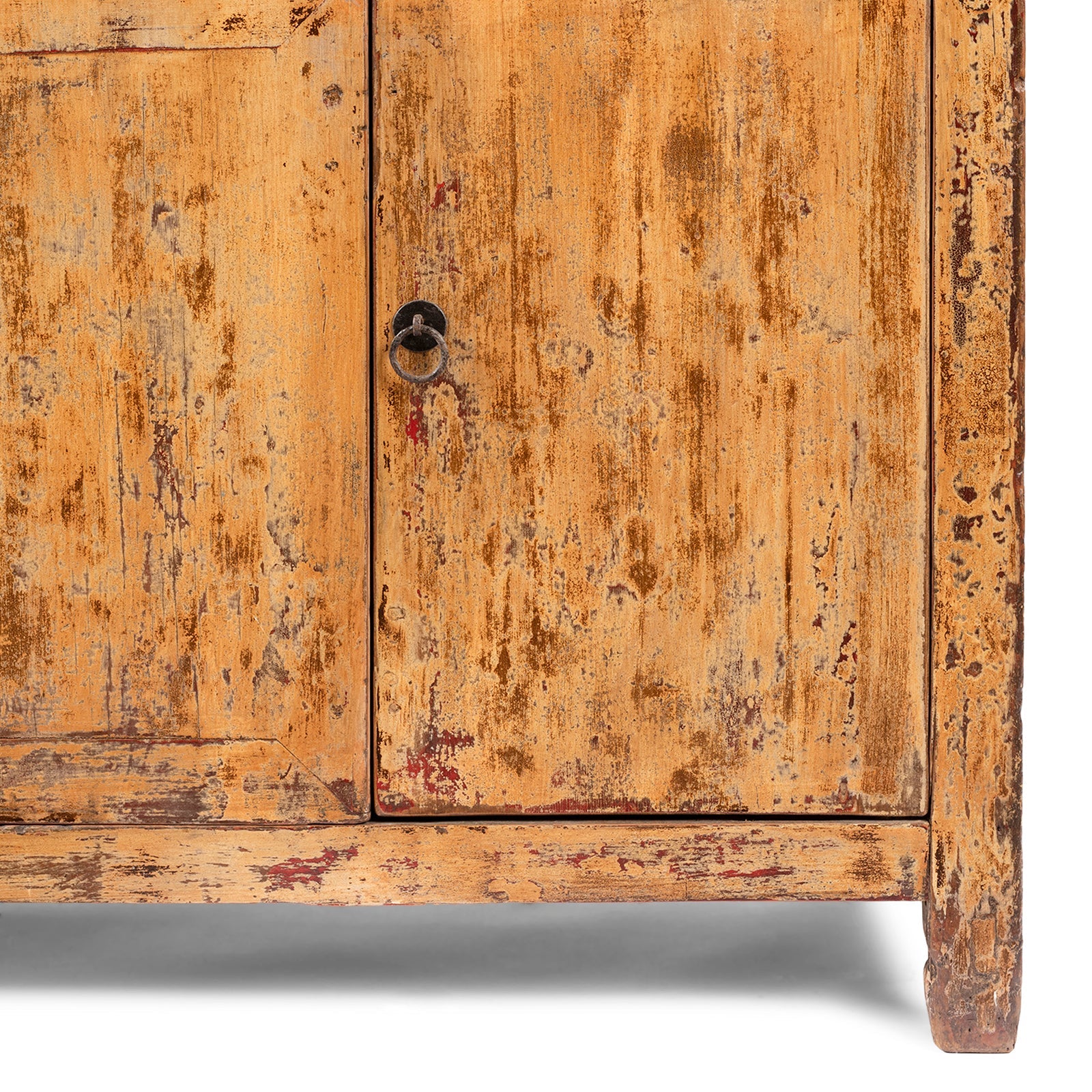 Chinese Yellow Lacquer Sideboard Made From Reclaimed Wood