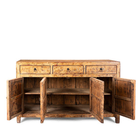 Chinese Yellow Lacquer Sideboard Made From Reclaimed Wood