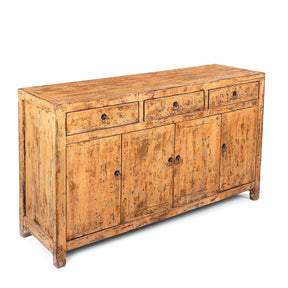 Chinese Yellow Lacquer Sideboard Made From Reclaimed Wood