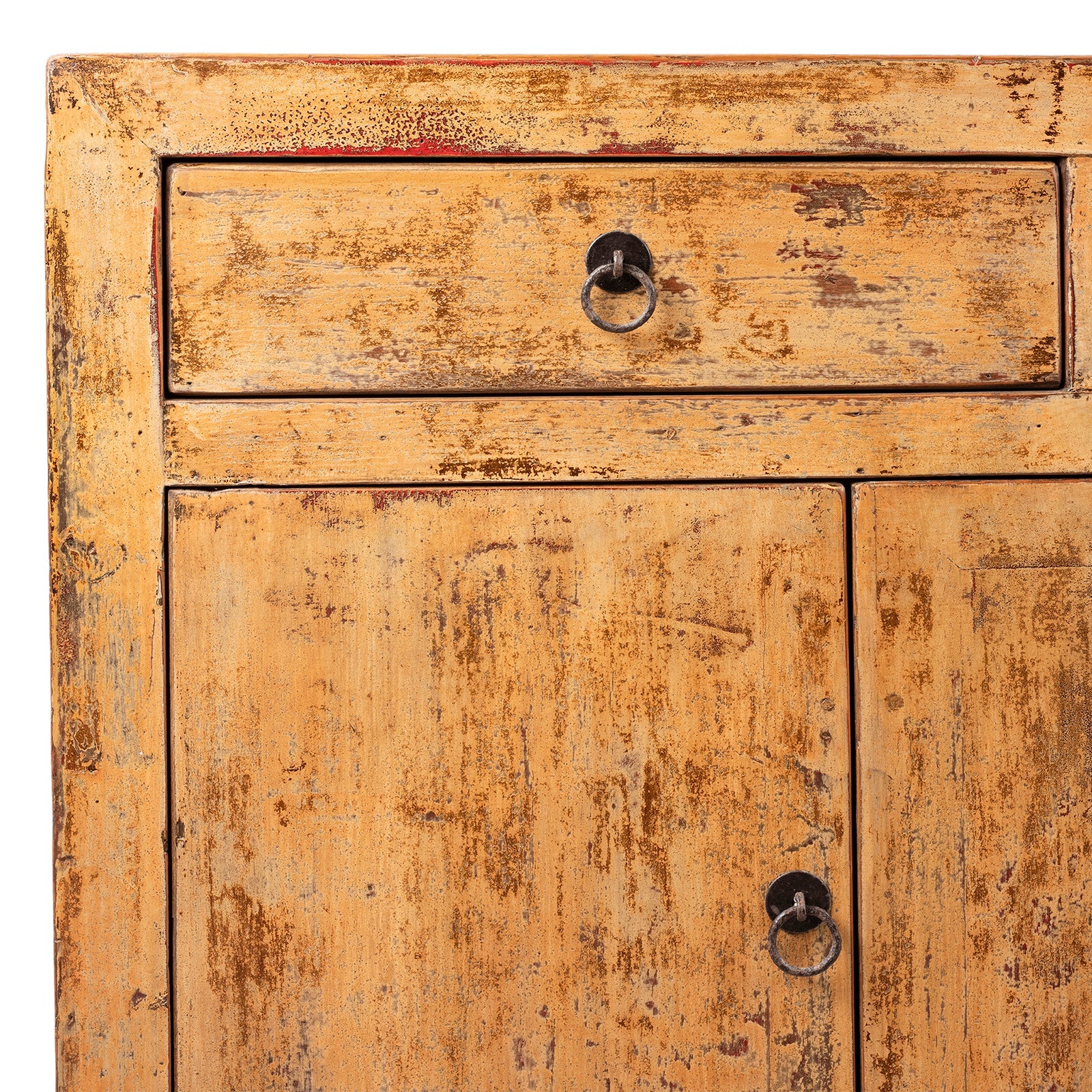Chinese Yellow Lacquer Sideboard Made From Reclaimed Wood