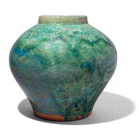 Green Copper Glazed Terracotta Jar