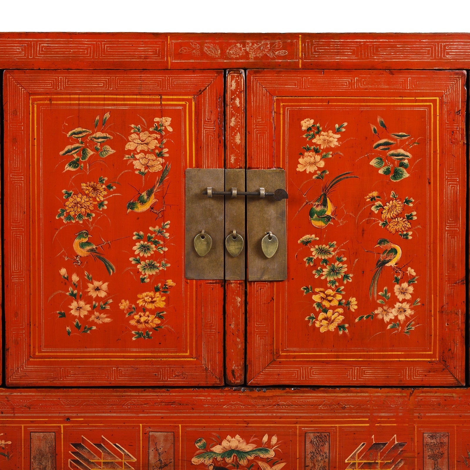 Red Lacquer Dongbei Sideboard - Ca 1920