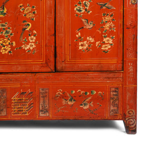 Red Lacquer Dongbei Sideboard - Ca 1920