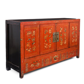 Red Lacquer Dongbei Sideboard - Ca 1920
