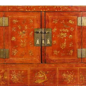 Red Lacquer Dongbei Sideboard - Ca 1920