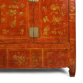 Red Lacquer Dongbei Sideboard - Ca 1920