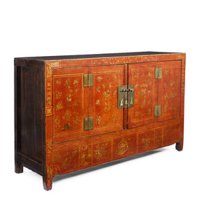 Red Lacquer Dongbei Sideboard - Ca 1920