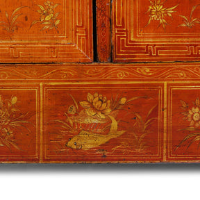 Red Lacquer Dongbei Sideboard - Ca 1920