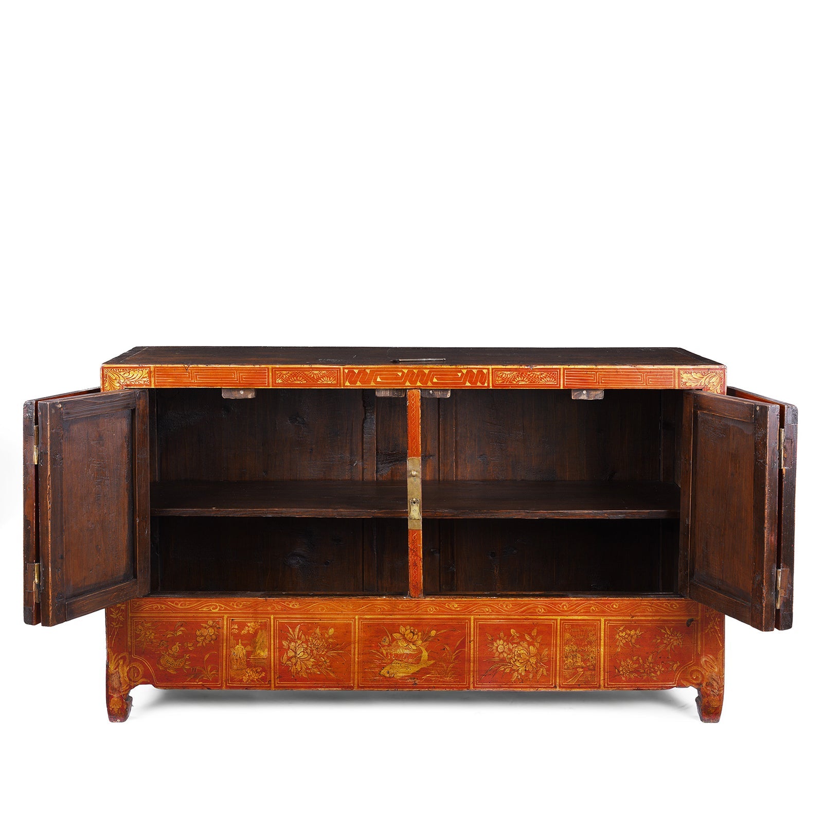 Red Lacquer Dongbei Sideboard - Ca 1920