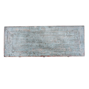 Reproduction Chinese Turquoise Lacquer 3 Drawer Console Table From Shandong