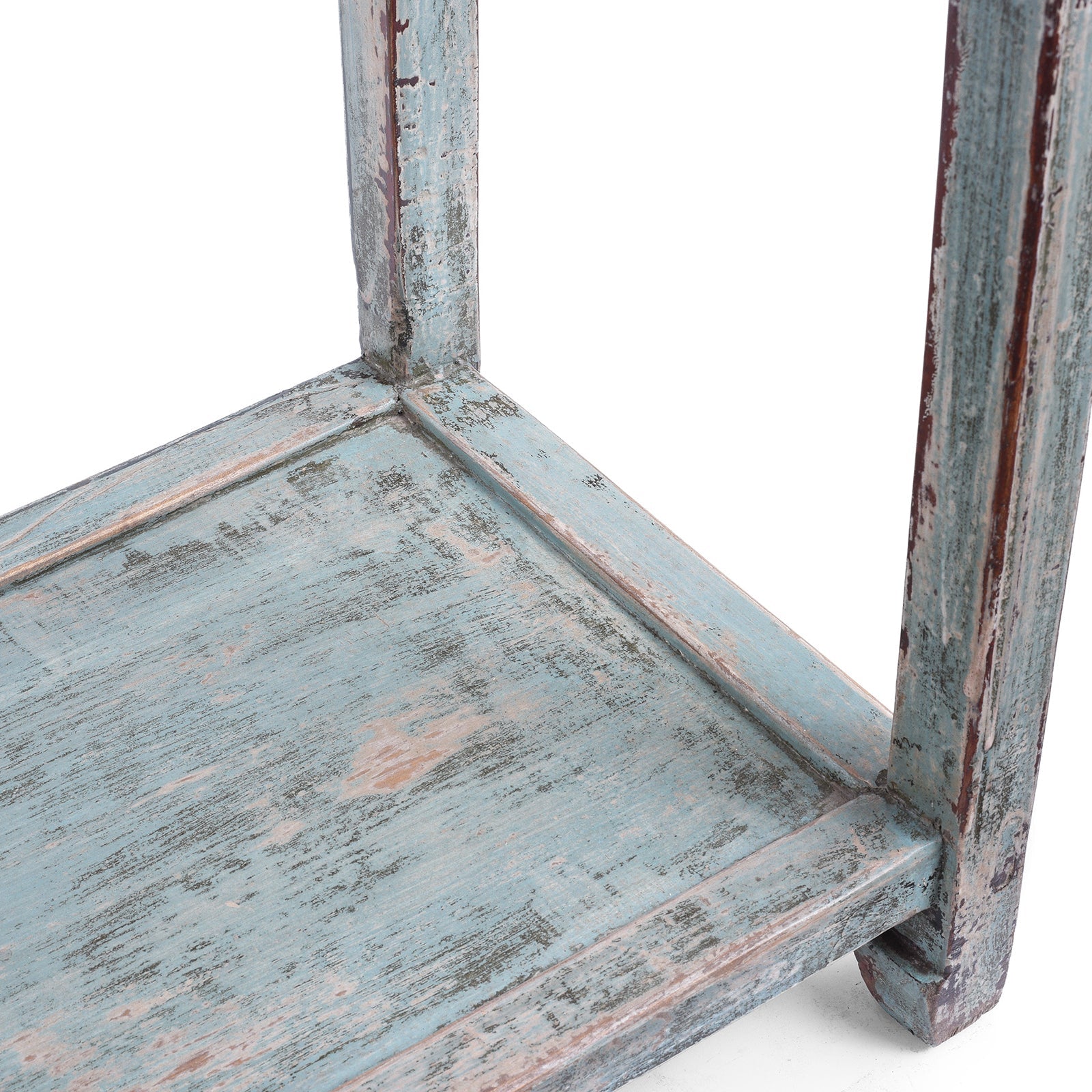 Reproduction Chinese Turquoise Lacquer 3 Drawer Console Table From Shandong