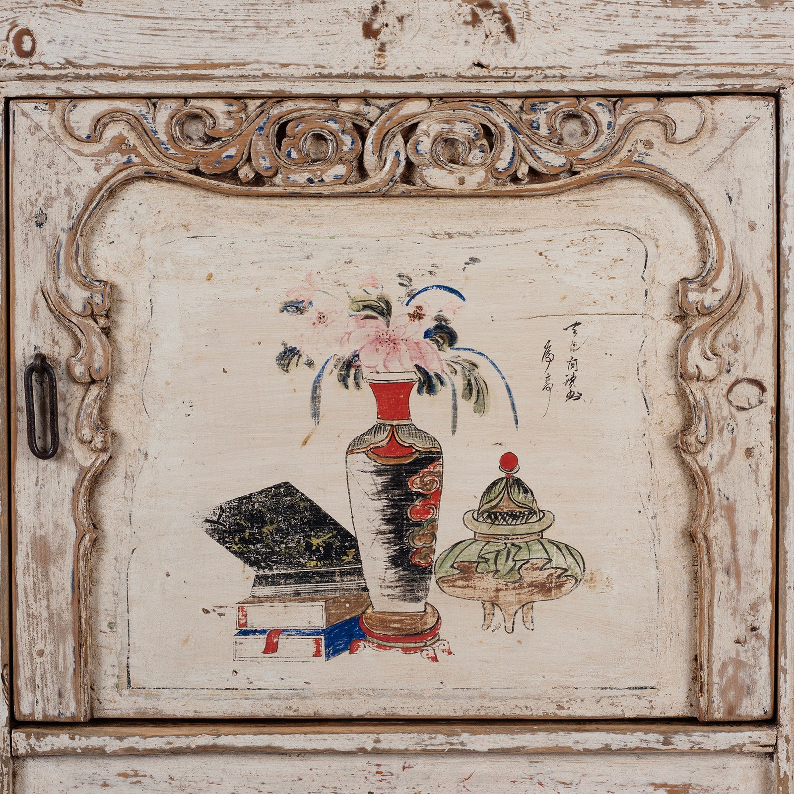 Painted Sideboard From Qinghai - 19th Century