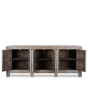 Painted 6 Door Mongolian Sideboard Made From Old Wood