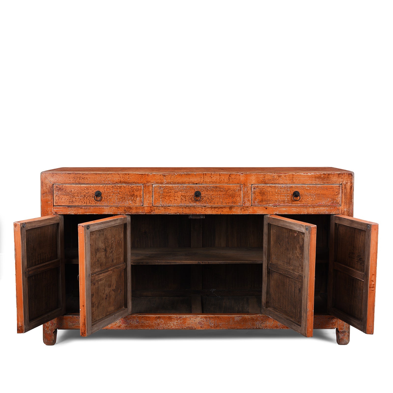 Orange Lacquer Dongbei Sideboard