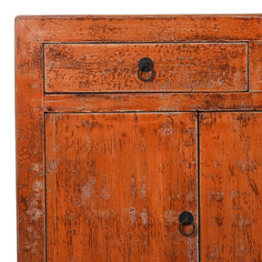 Orange Lacquer Dongbei Sideboard