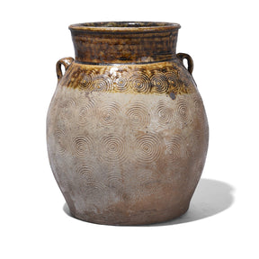 Vintage Glazed Earthenware Jar From Yunnan