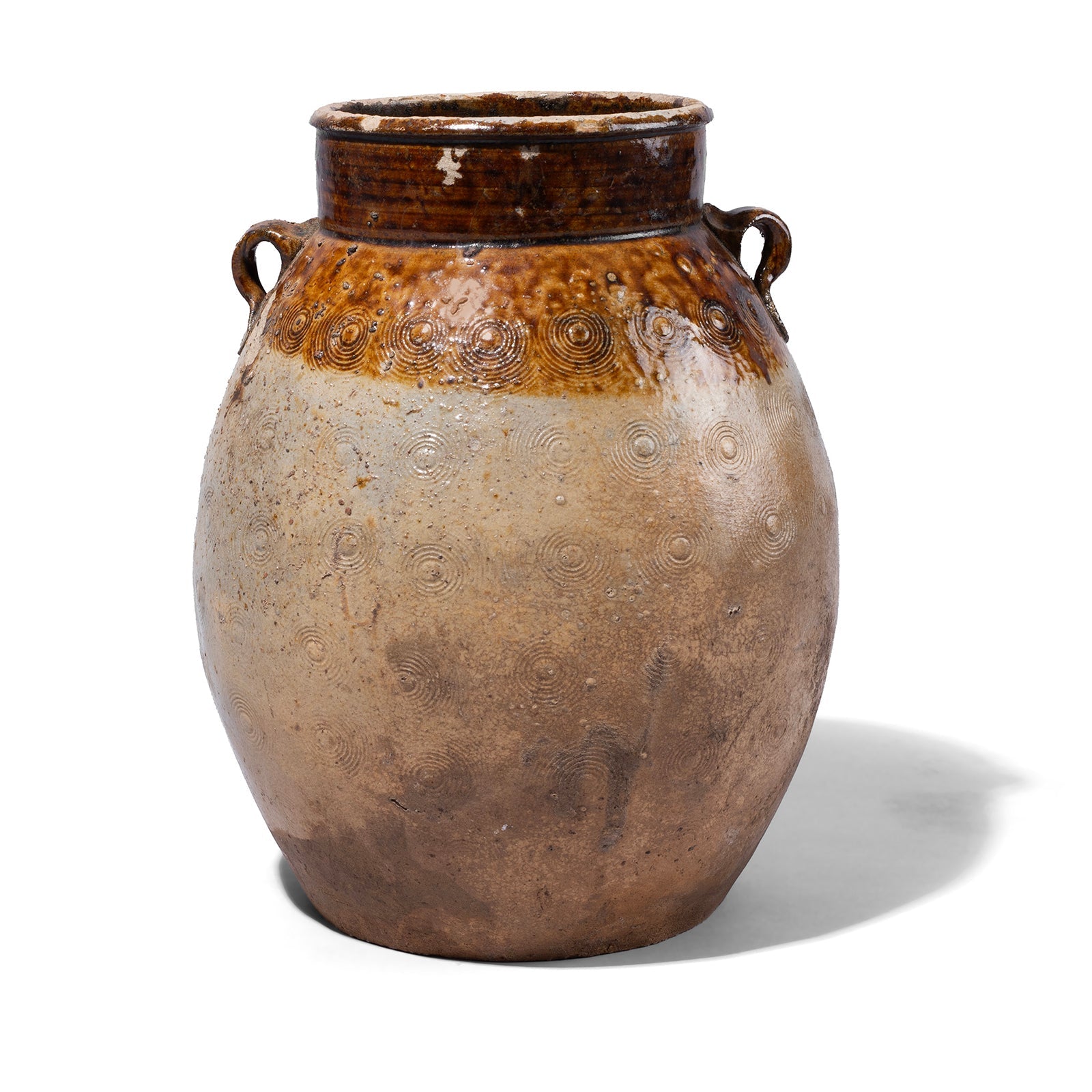 Vintage Glazed Earthenware Jar From Yunnan