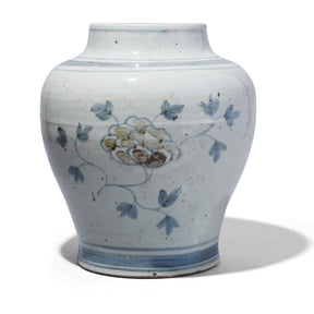 Provincial Late Ming Style Blue & White Porcelain Vase