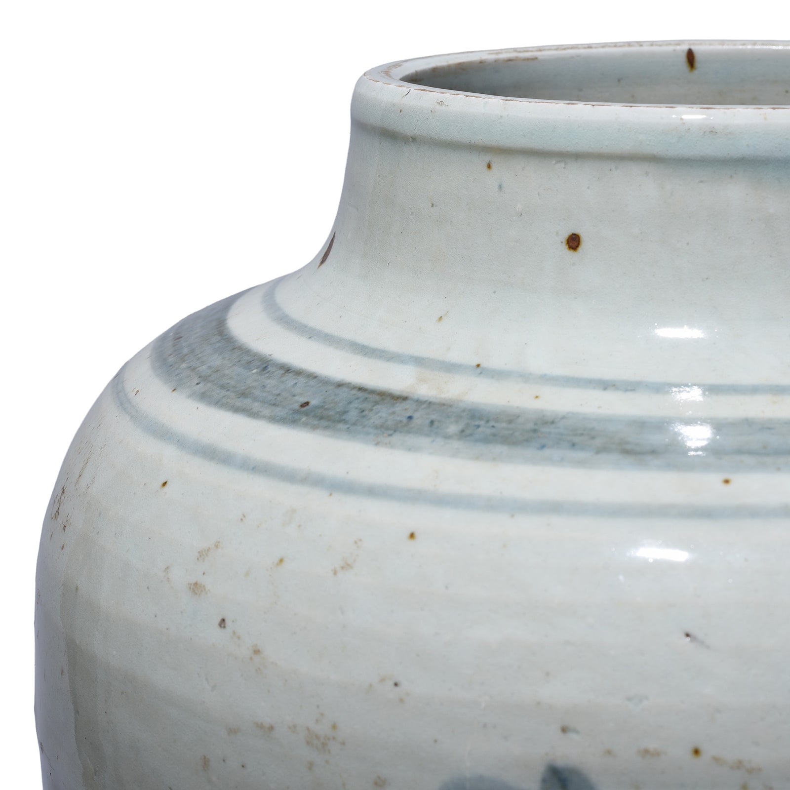 Provincial Late Ming Style Blue & White Porcelain Vase