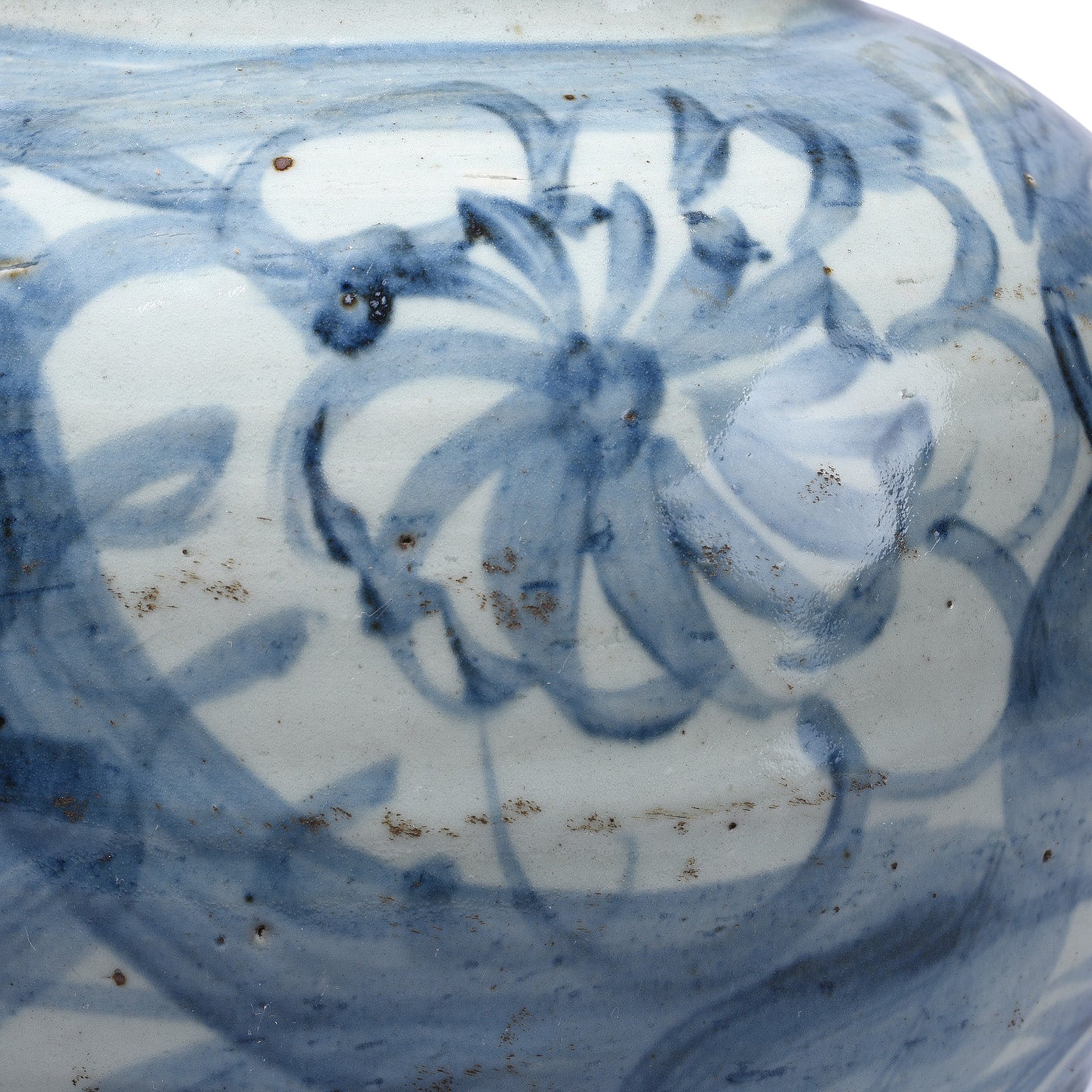 Provincial Late Ming Style Blue & White Porcelain Vase