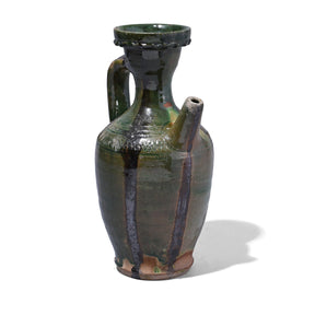 Sancai Copper Glazed Terracotta Spouted Vase From Yunnan