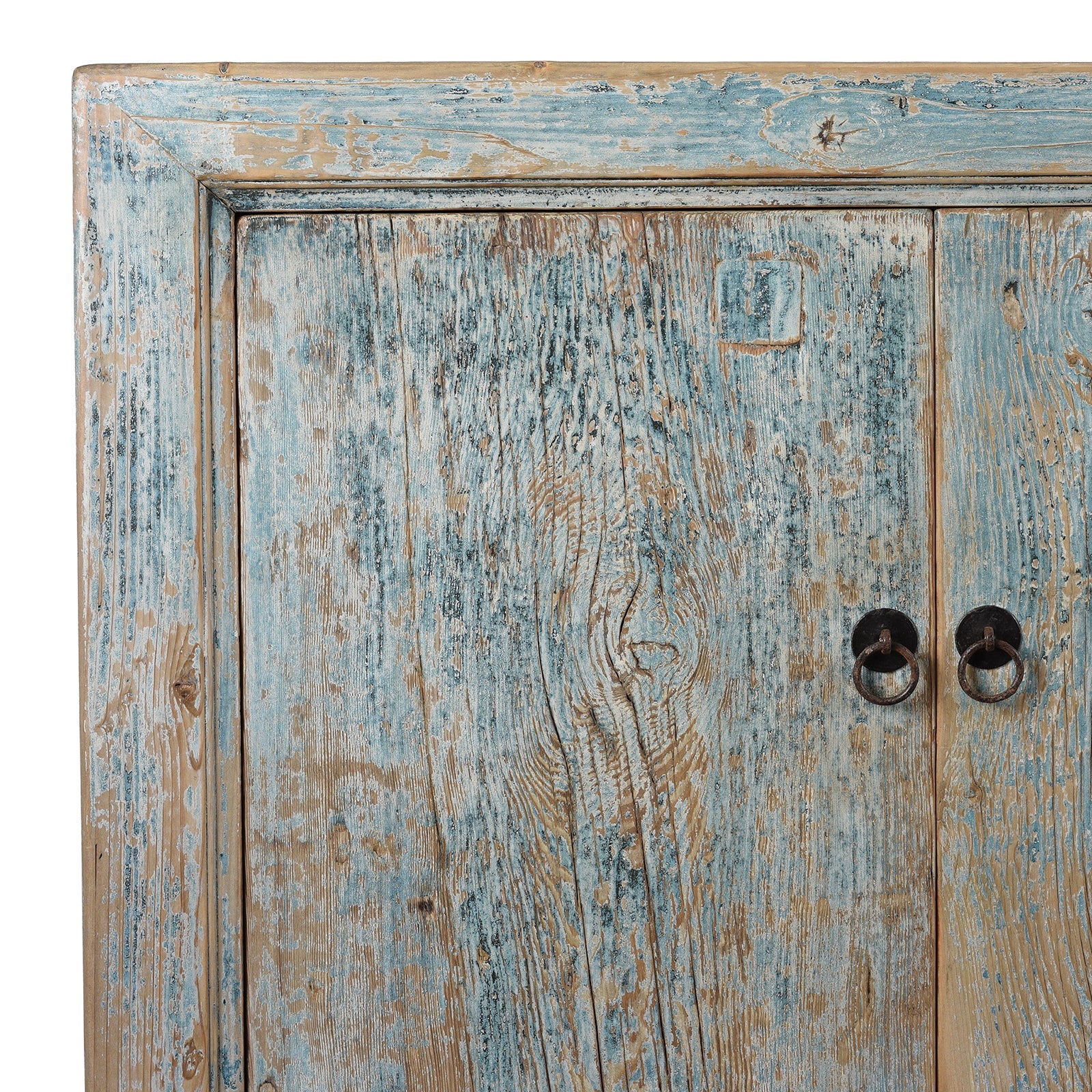 Blue Painted 4 Door Sideboard Made From Reclaimed Pine