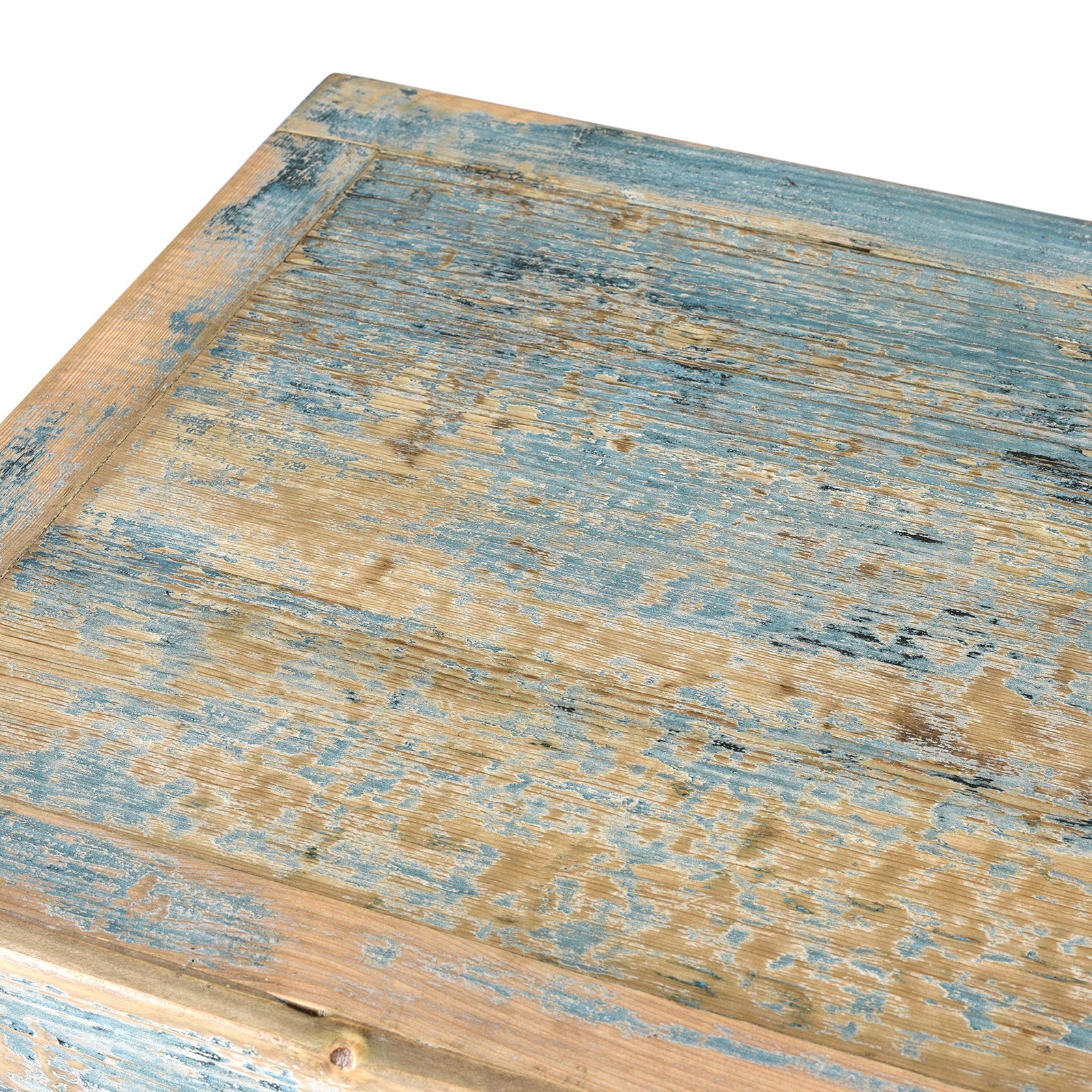 Blue Painted 4 Door Sideboard Made From Reclaimed Pine