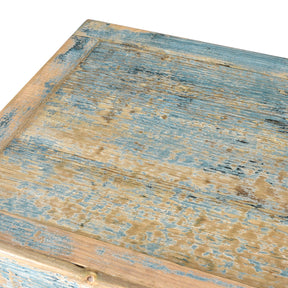 Blue Painted 4 Door Sideboard Made From Reclaimed Pine