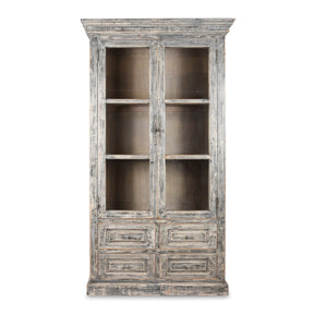 Glazed Painted Display Cabinet Made From Old Pine
