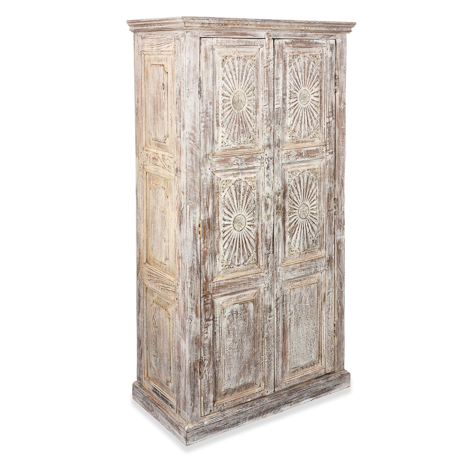 Limed Almirah Cabinet Made From Reclaimed Teak