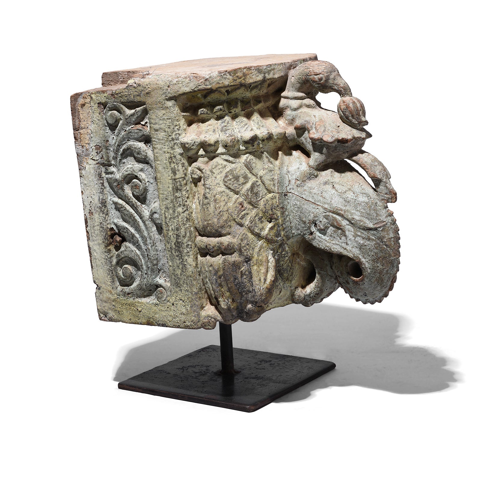 Carved Elephant Corbel From Gujarat - 19th Century