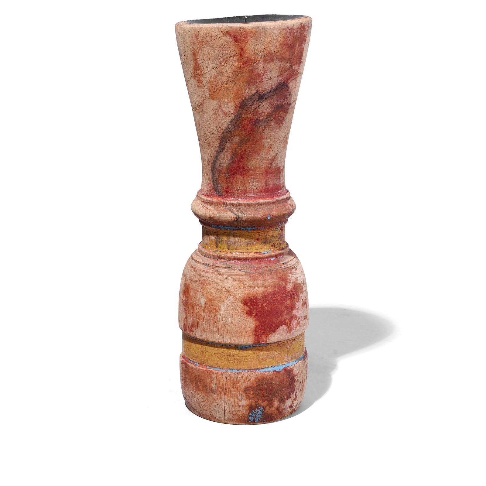 Carved Teak Candlestick Made From An Old Takhat Leg