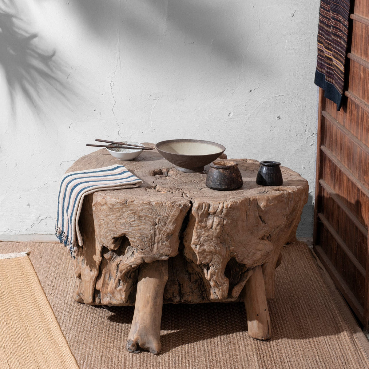 Yumu Elm Tree Stump Coffee Table