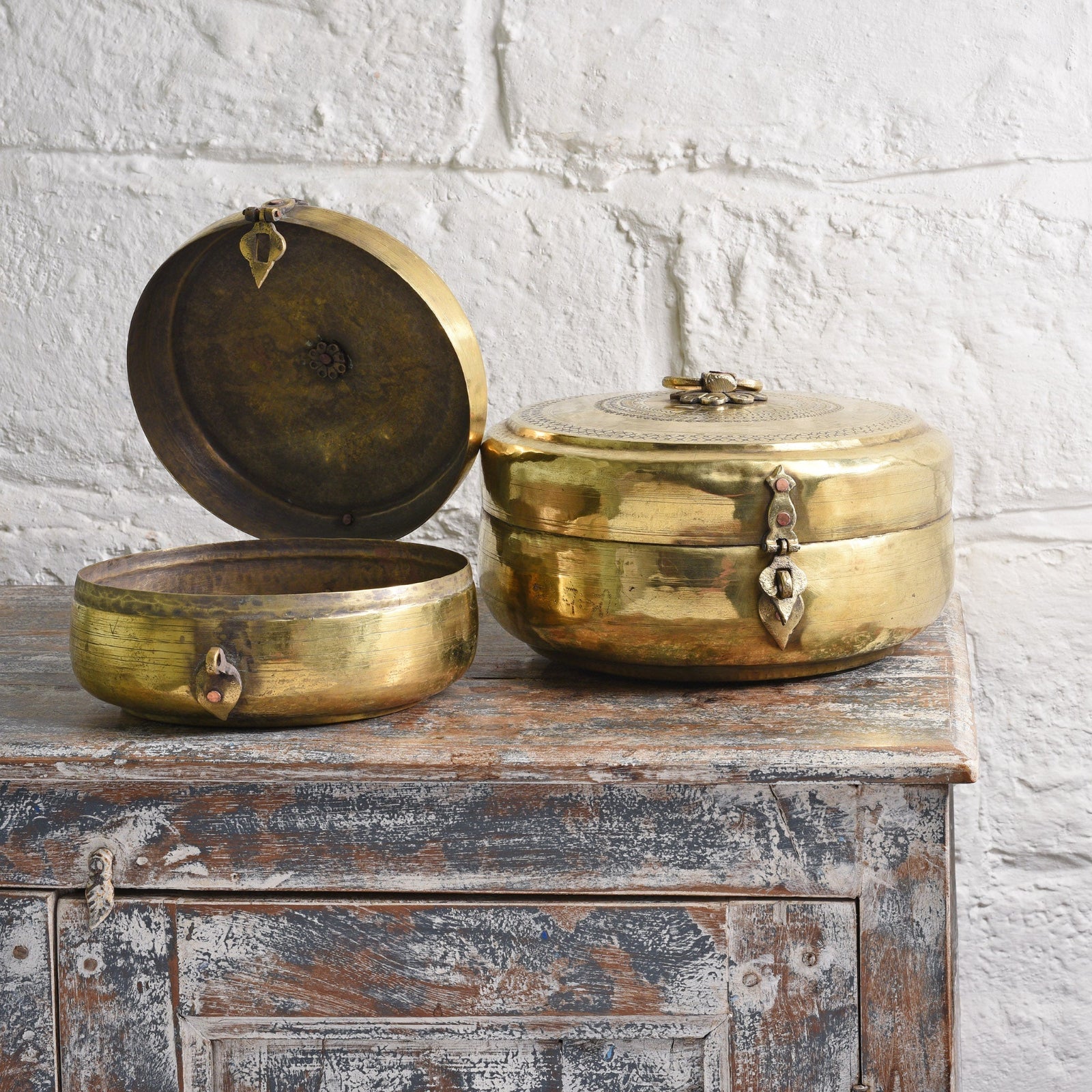 Brass Indian Chapati Box - Ca 1900