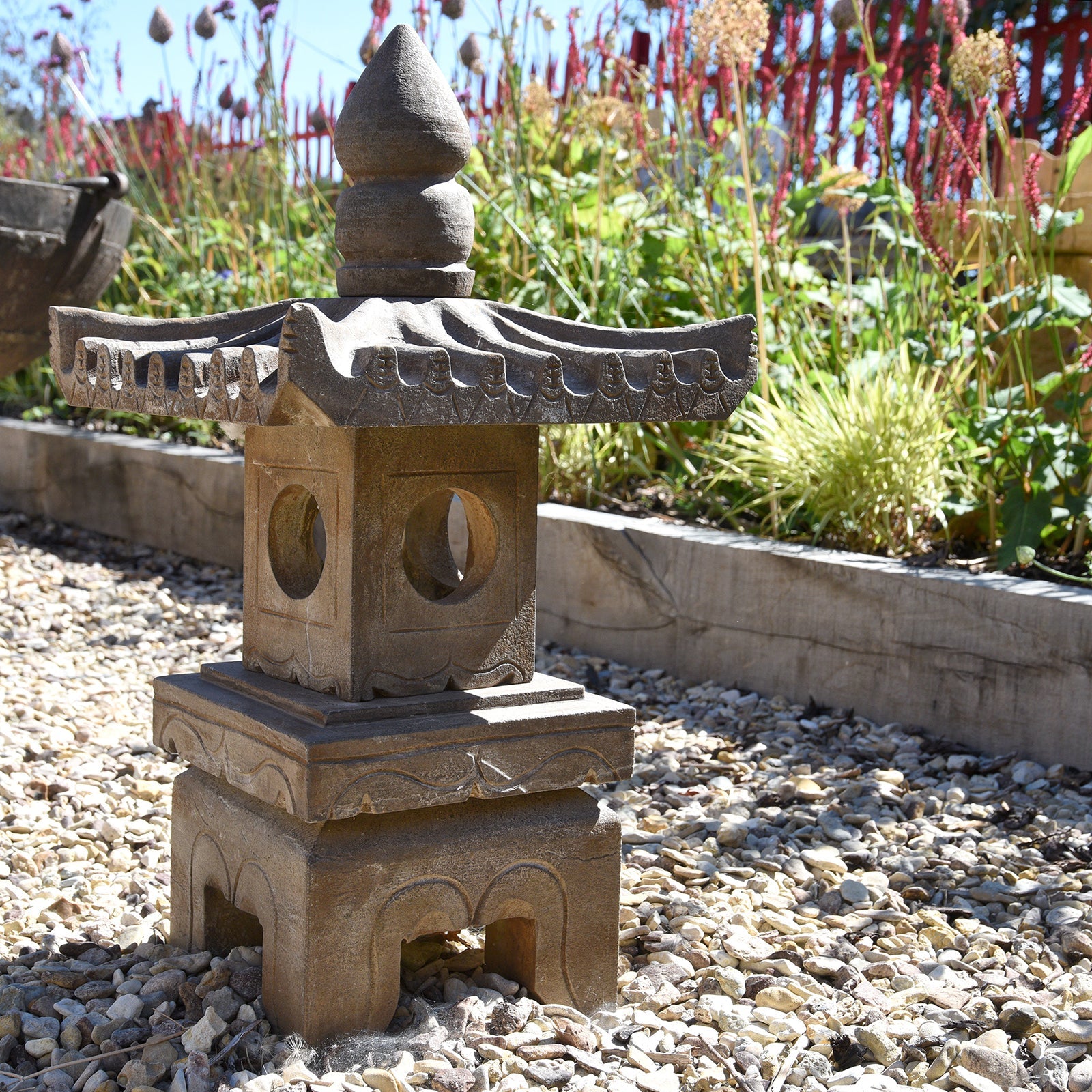 Japanese Stone Snow Lantern - Short Ishi Doro