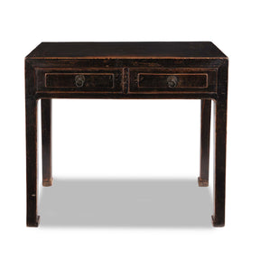 Black Lacquered Elm Scholars Desk From Shanxi - 19thC