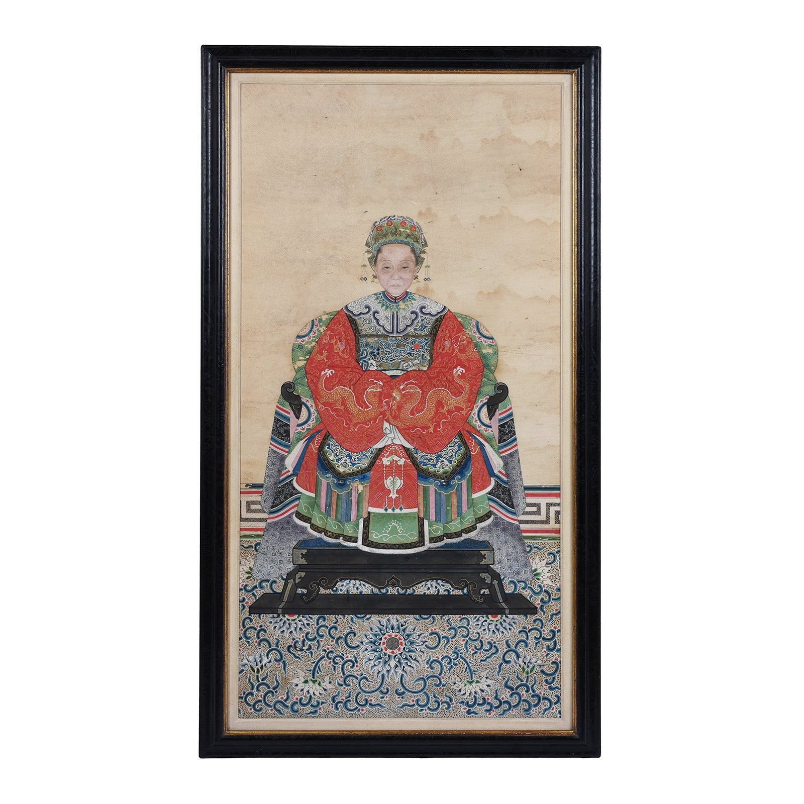Ancestor Painting - Watercolour on Paper - 19th Century