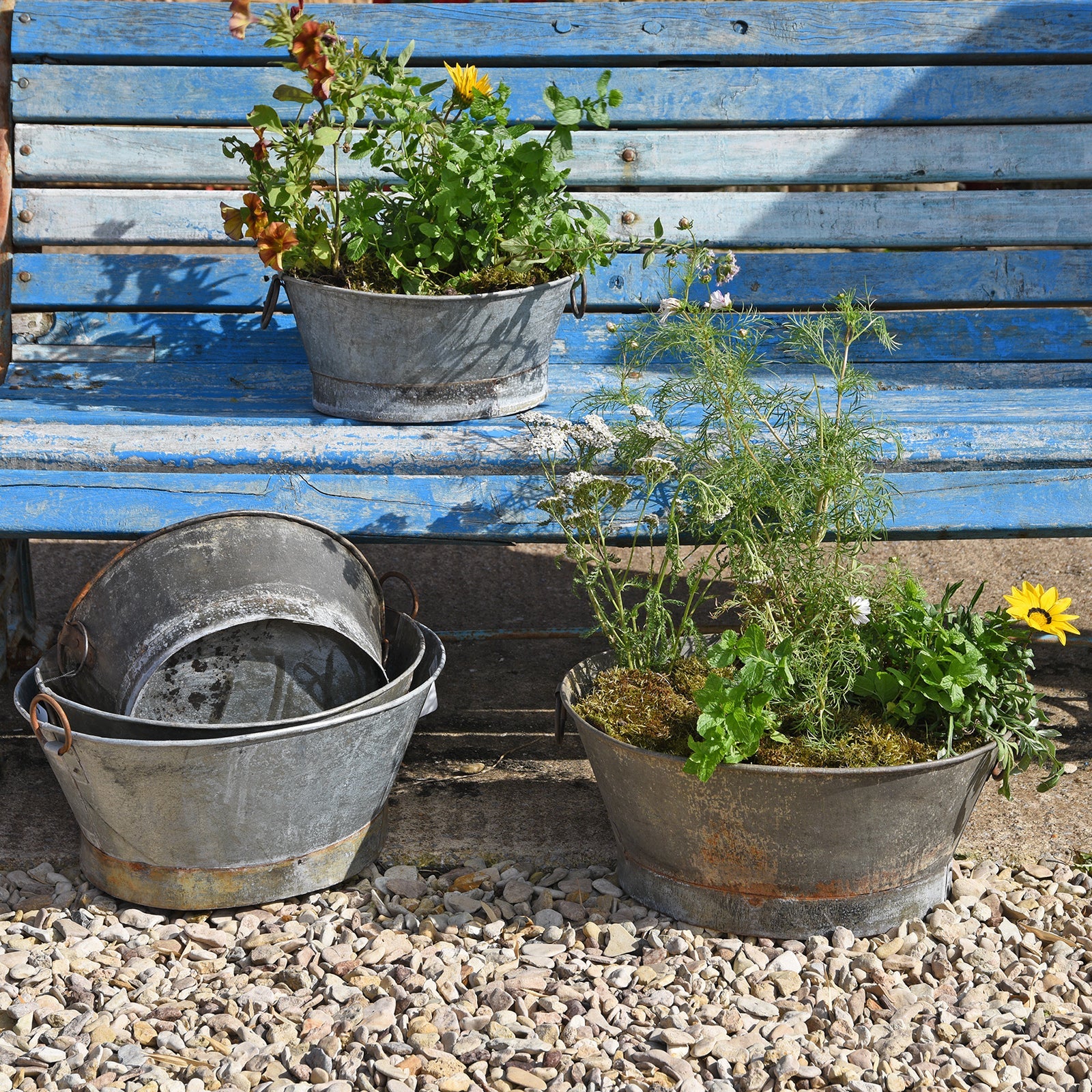Vintage Galvanised Planter