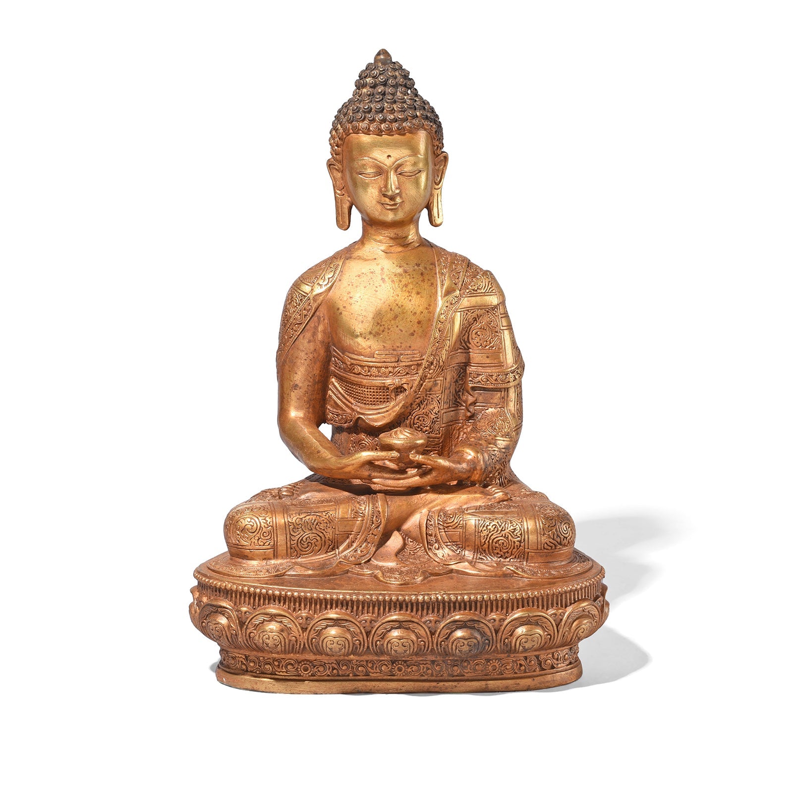 Gilt Brass Sitting Buddha - Dhyana Mudra