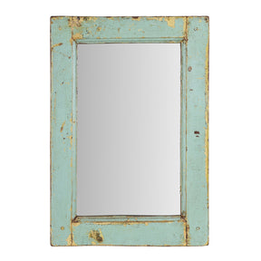 Reclaimed Painted Wooden Mirror from Gujarat