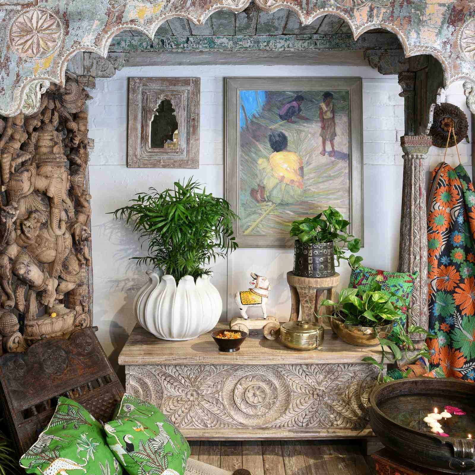 Carved Wood Ganesha Statue From Tamil Nadu