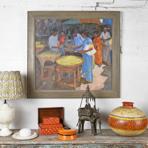 Indian Orange Lacquer Pot