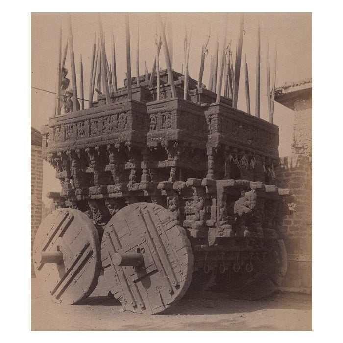 Shiva & Parvati Chariot Carving From South India - 18th Century